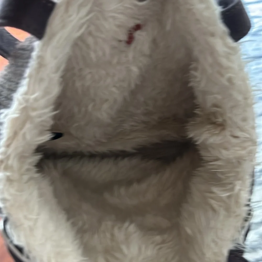 Fuzzy Nation White Bishon Poodle Fur Lined Tote